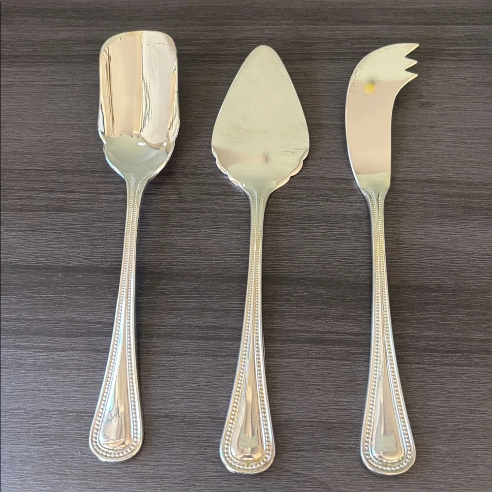 Godinger Silver Plated Cheese Service Utensils Vintage NIB‎